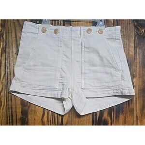 Pilcro Anthropologie Women's White Ivory Jean High Waist Shorts, Size 29